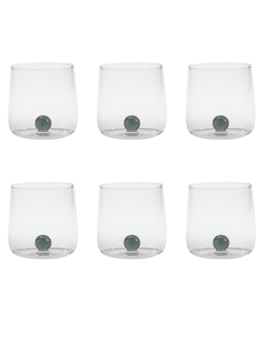 ZAFFERANO SET 6 BICCHIERI ACQUA 44 CL IN VETRO...