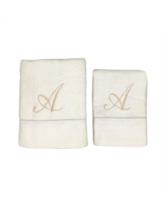CREOLE SET 2 ASCIUGAMANI VISO E OSPITE CON INIZIALE...
