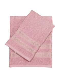 CA' D'ORO SET 2 ASCIUGAMANI IN SPUGNA DI COTONE - DECOR