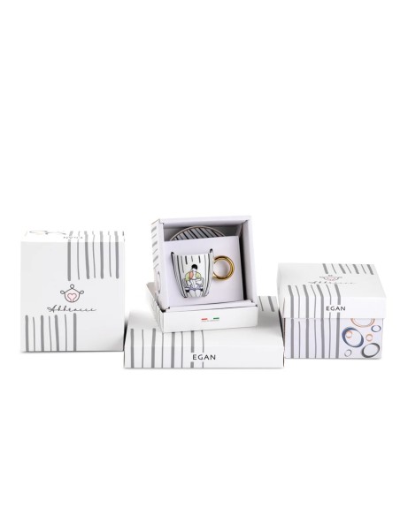 EGAN STATUINA NOI 36 CM IN CERAMICA - ABBRACCI