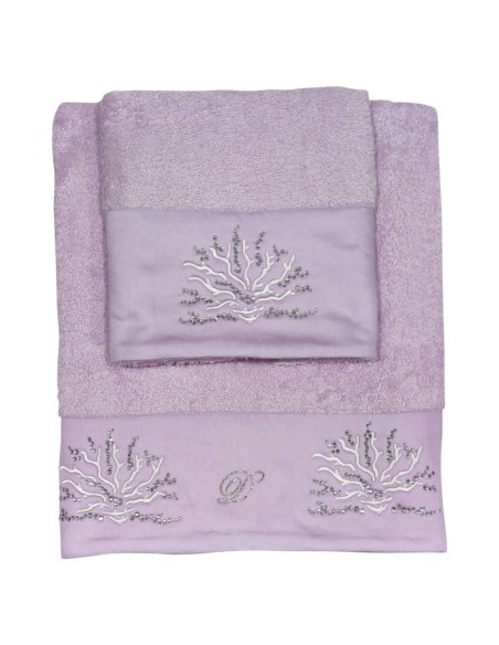 DAVID COMPLETO BAGNO 5 PEZZI IN SPUGNA 100% COTONE - CORAL