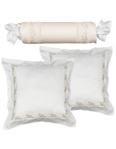 DAVID SET 3 CUSCINI ARREDO IN RASO 100% COTONE...