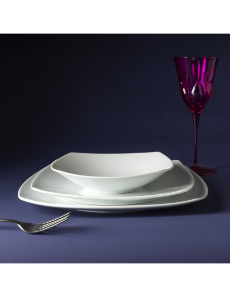 WEISSESTAL SERVIZIO PIATTI QUADRATI GIORNALIERI 18 PEZZI - SQUARE