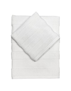 DEA COPPIA ASCIUGAMANI VISO E OSPITE IN SPUGNA E LINO -... 2