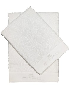 ETRO SET 2 ASCIUGAMANI VISO E OSPITE IN SPUGNA DI COTONE...