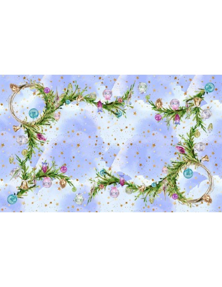 DIGITAL LAB TOVAGLIA NATALIZIA IN PANAMA DI COTONE - DECORI