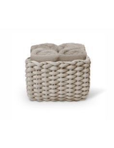 DAUNEX CESTINO INTRECCIATO CON 4 LAVETTE 30 X 30 CM 2