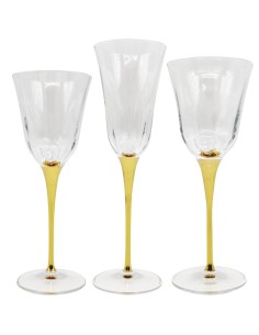 FEELING SERVIZIO CALICI 18 PEZZI IN VETRO - JULIA OTTICO ORO 2