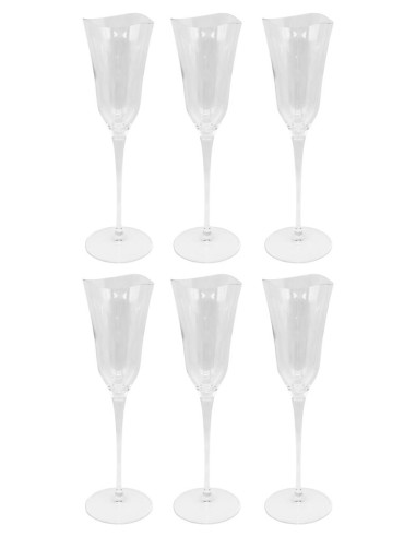 FEELING SET 6 CALICI FLUTE 18 CL IN VETRO -...