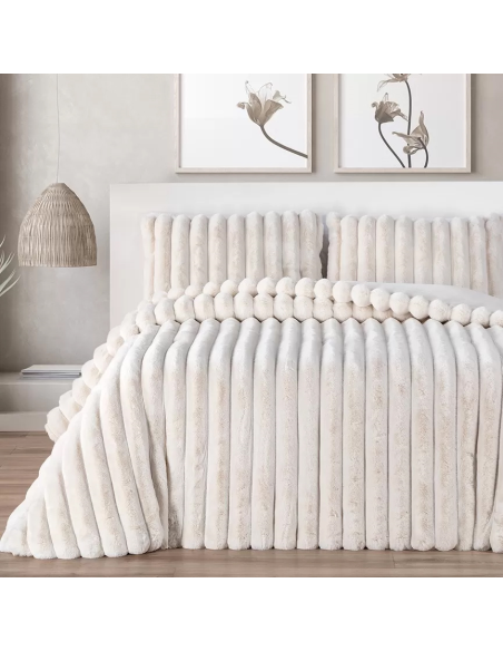 MANTEROL COPERTA MATRIMONIALE E FEDERE IN ECO PELLICCIA - COMFORTER LOTUS