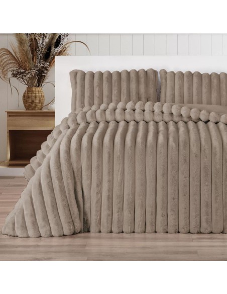 MANTEROL COPERTA MATRIMONIALE E FEDERE IN ECO PELLICCIA - COMFORTER LOTUS