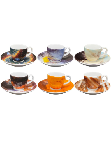 WEISSESTAL SET 6 TAZZE CAFFÈ CON PIATTINO IN...