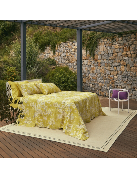 FAZZINI COMPLETO LENZUOLA COPRILETTO MATRIMONIALE IN PERCALLE - KIMONO