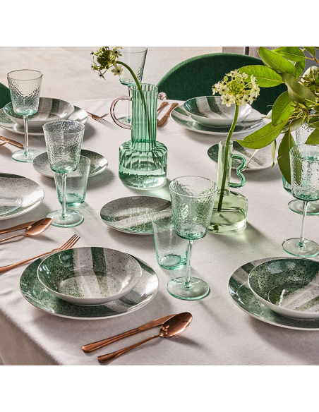 ANDREA FONTEBASSO SERVIZIO PIATTI 18 PEZZI IN PORCELLANA - MOON MALACHITE