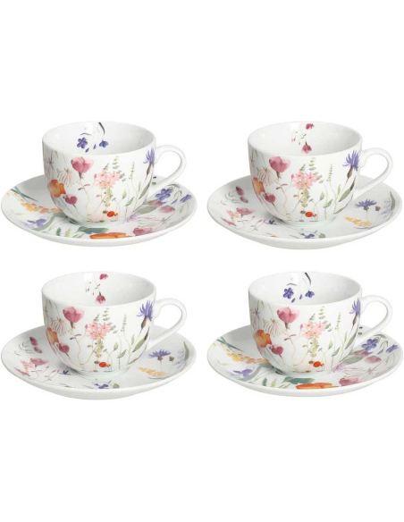 ANDREA FONTEBASSO SET 4 TAZZE CAPPUCCINO 23 CL - ATOLLO FLORA