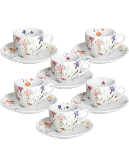 ANDREA FONTEBASSO SET 6 TAZZE CAFFÈ 10 CL - ATOLLO FLORA