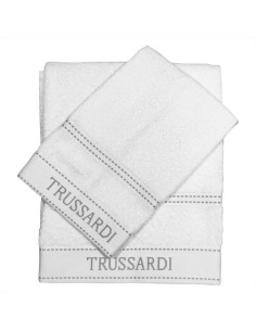 TRUSSARDI SET 2 ASCIUGAMANI IN SPUGNA DI COTONE - RIBBON