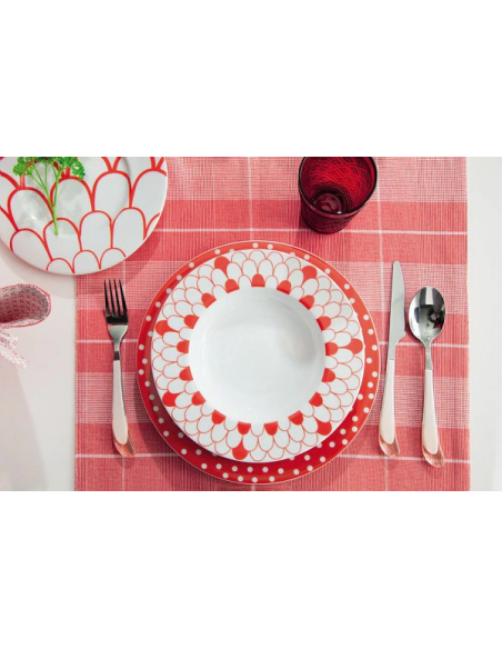 TOGNANA SERVIZIO PIATTI 67 PEZZI IN PORCELLANA - ARENA LIPSTICK