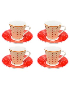 TOGNANA SET 4 TAZZE CAFFE 10 CL IN PORCELLANA - FORMA COSMOS