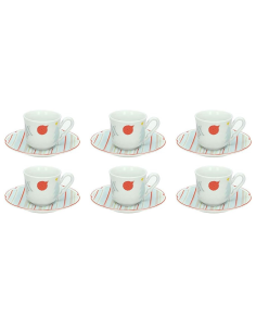 TOGNANA SET 6 TAZZE CAFFÈ CON PIATTINO IN PORCELLANA -...