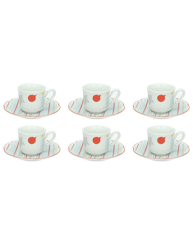 TOGNANA SET 6 TAZZE CAFFÈ CON PIATTINO IN...