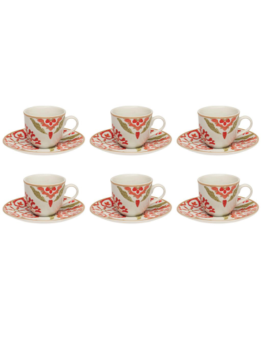 TOGNANA SET 6 TAZZE CAFFÈ 10 CL IN PORCELLANA -...