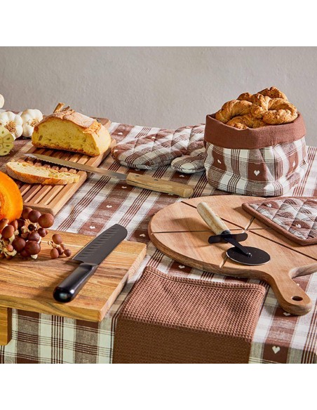 ANDREA FONTEBASSO TAGLIERE TONDO CON MANICO 42X30 CM CON TAGLIAPIZZA - STARBAMBOO