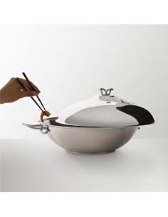 SERAFINO ZANI WOK CON COPERCHIO IN ACCIAIO INOX - KAREN