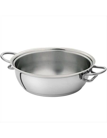 SERAFINO ZANI CASSERUOLA BASSA 2 MANIGLIE IN ACCIAIO INOX - KAREN