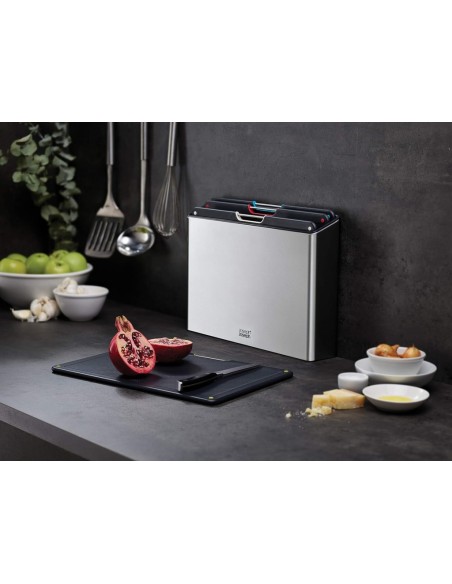 JOSEPH JOSEPH 4 TAGLIERI CON CUSTODIA IN ACCIAIO INOX 34X24 CM - FOLIO