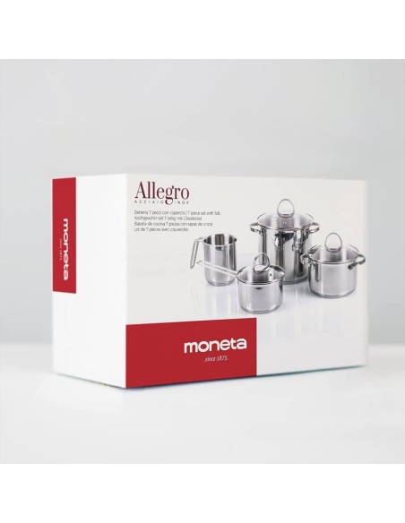 MONETA BATTERIA 7 PEZZI IN ACCIAIO INOX - ALLEGRO