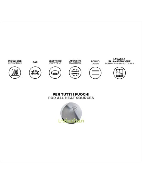 MONETA CASSERUOLA ALTA 2 MANIGLIE IN ACCIAIO INOX - ALLEGRO