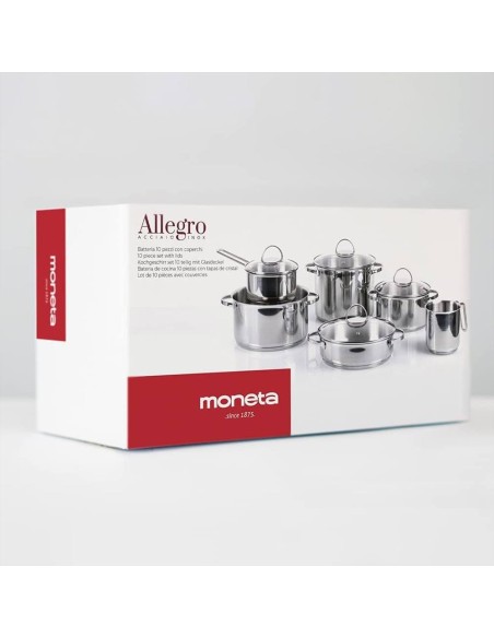 MONETA BATTERIA 10 PEZZI IN ACCIAIO INOX - ALLEGRO