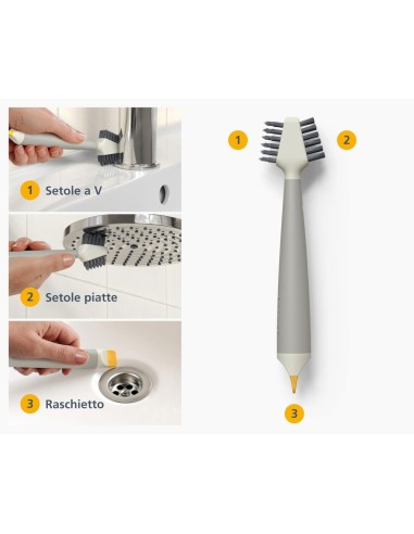 JOSEPH JOSEPH SPAZZOLA MULTIUSO 3 IN 1 - CLEANTECH