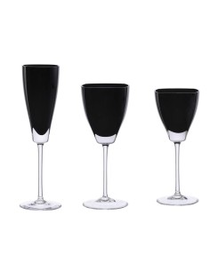 ROGASKA SERVIZIO CALICI 18 PEZZI IN CRISTALLO - EDO NERO