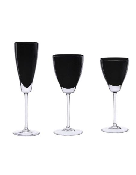 ROGASKA SERVIZIO CALICI 18 PEZZI IN CRISTALLO - EDO NERO