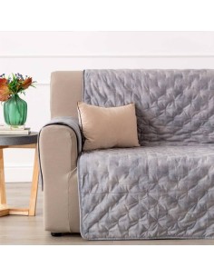 RIVIERA COPRIDIVANO DOUBLE FACE IN VELLUTO E TESSUTO...