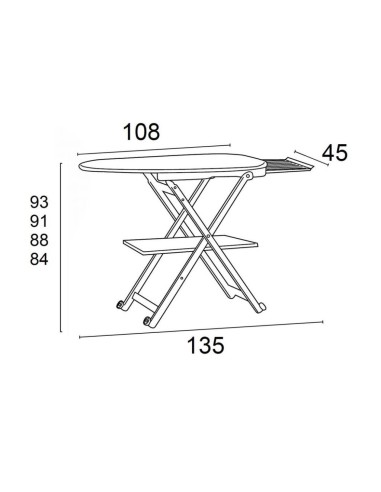 ARREDAMENTI ITALIA TAVOLA DA STIRO REGOLABILE...