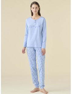 NOIDINOTTE PIGIAMA DONNA MANICA LUNGA E PANTALONE IN...
