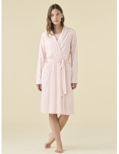 NOIDINOTTE VESTAGLIA DONNA MANICA LUNGA IN COTONE JERSEY