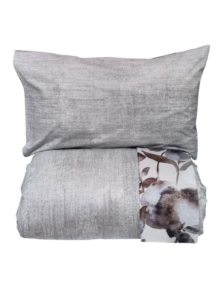 COGAL PARURE COPRIPIUMINO MATRIMONIALE DOUBLEFACE IN COTONE - FLOWER POWER