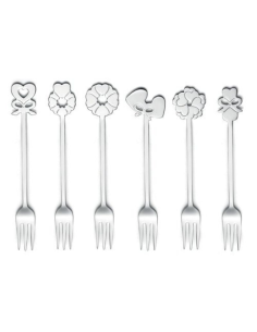 GUZZINI SET 6 FORCHETTINE DOLCE IN ACCIAIO INOX - LOVE