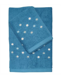 DEA COPPIA ASCIUGAMANI VISO E OSPITE IN SPUGNA RICAMATA -...