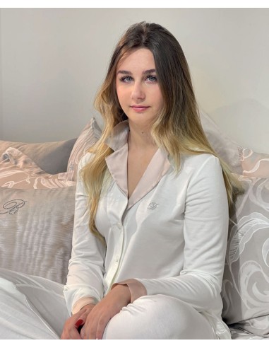 BLUMARINE PIGIAMA DONNA APERTO MANICA LUNGA E...