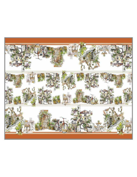 TAG HOUSE TOVAGLIA RETTANGOLARE IN 100% COTONE STAMPATO - CAMPAGNA