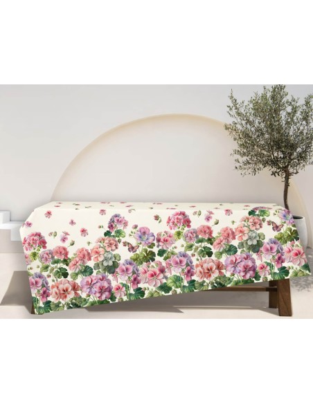 TAG HOUSE TOVAGLIA IN PANAMA 100% COTONE STAMPATO - PETALI