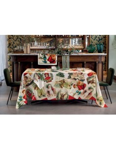 TAG HOUSE TOVAGLIA NATALIZIA IN COTONE STAMPATO - CARTOLINE