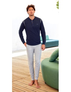 QBO PIGIAMA UOMO SERAFINO MANICA LUNGA E PANTALONE LUNGO...