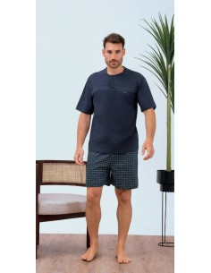 QBO PIGIAMA UOMO SERAFINO, MEZZA MANICA E PANTALONE CORTO...