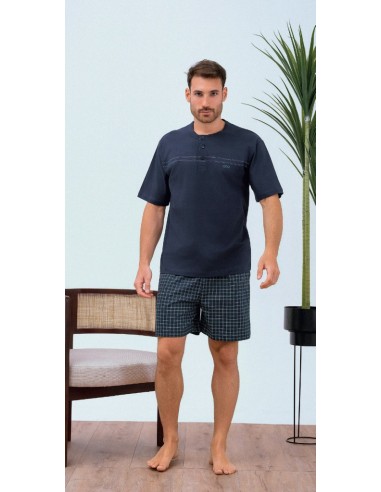 QBO PIGIAMA UOMO SERAFINO, MEZZA MANICA E...